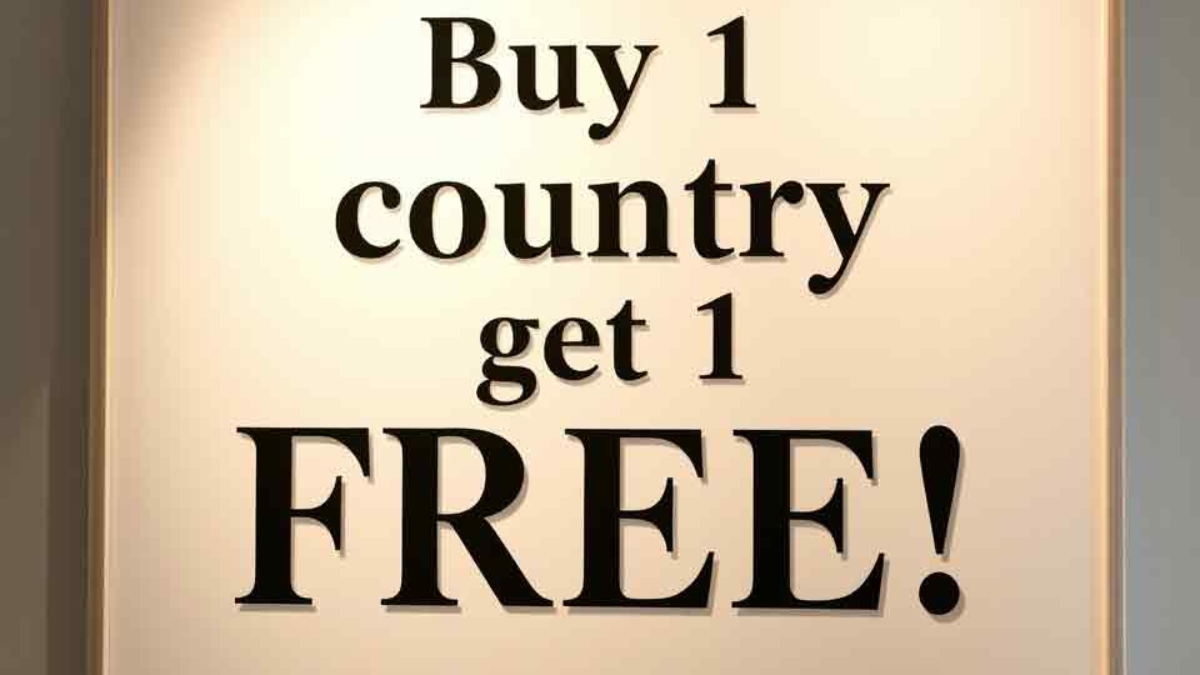 Buy 1 country, get 1 FREE!