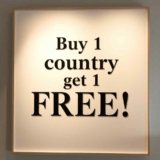 Buy 1 country, get 1 FREE!