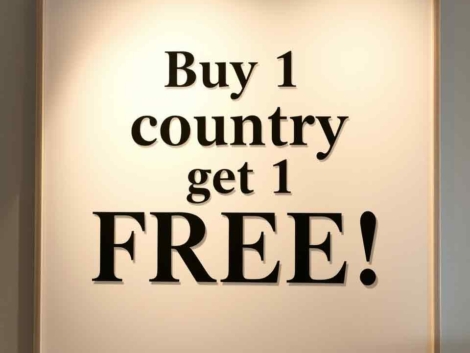 Buy 1 country, get 1 FREE!