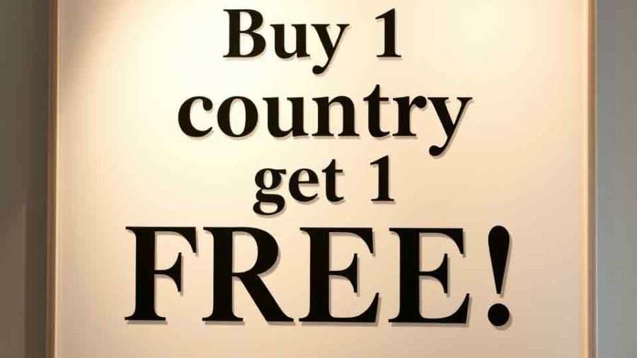 Buy 1 country, get 1 FREE!